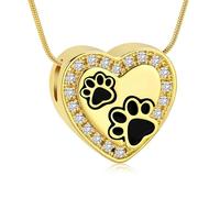 ZEZILE patte empreinte crémation urne collier pour cendres coeur crémation bijoux en acier inoxydable souvenir mémorial cendres pendentif pour hommes femmes