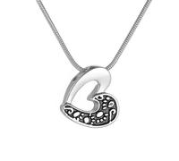 ZEZILE Pendentif d’urne commémorative en forme de cœur noir blanc pour cendres humaines - bijoux de crémation en acier inoxydable souvenir