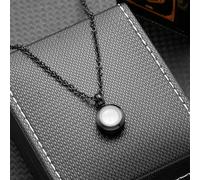 ZEZILE Pendentif de crémation rond en acier inoxydable pour cendres humaines - Collier urne commémorative, bijoux de crémation pour chérir la mémoire des êtres chers