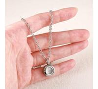 ZEZILE Pendentif de crémation rond en acier inoxydable pour cendres humaines - Collier urne commémorative, bijoux de crémation pour chérir la mémoire des êtres chers