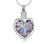 ZEZILE Personnaliser Bijoux Mémorial Coeur En Cristal Crémation Urne Collier Pour Cendres Humain/Animal De Compagnie Souvenir En Acier Inoxydable