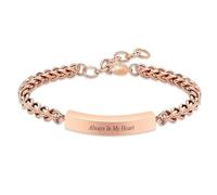 ZEZILE Personnaliser chaîne urne Bracelet souvenir commémoratif avec bande en acier inoxydable urnes pour les cendres toujours dans mon coeur crémation bijoux