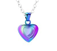 ZEZILE Petit coeur crémation bijoux urne collier pour cendres verre coeur urne médaillon pendentif collier pour cendres humaines/animaux de compagnie