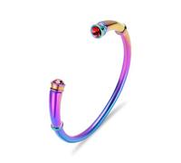ZEZILE Pierre de naissance crémation Bracelet pour cendres en acier inoxydable urne colorée Memorial bijoux incrusté cristal bracelet souvenir pour les femmes