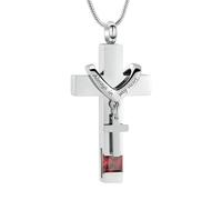 ZEZILE Pierres de naissance urne colliers pour cendres toujours dans mon coeur Croix crémation pendentif urnes humaines médaillon souvenir bijoux