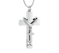 ZEZILE Pierres de naissance urne colliers pour cendres toujours dans mon coeur Croix crémation pendentif urnes humaines médaillon souvenir bijoux