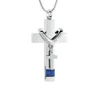 ZEZILE Pierres de naissance urne colliers pour cendres toujours dans mon coeur Croix crémation pendentif urnes humaines médaillon souvenir bijoux