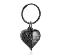 ZEZILE Porte-clés de crémation de cœur ouvrable avec des urnes pour cendres humaines/animaux de compagnie Personnaliser les cadeaux à la femme/aux hommes Memorial Keyrings Bijoux
