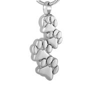 ZEZILE Quatre pattes en acier inoxydable Memorial Urn souvenir crémation collier cendres porte bijoux pendentif pour animal de compagnie