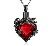 ZEZILE Rose crémation bijoux coeur cristal urne collier pour cendres en acier inoxydable cendres pendentif pour femmes souvenir Memorial bijoux