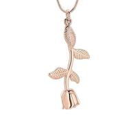 ZEZILE Rose fleur feuille pendentif crémation bijoux cendres souvenirs bijoux souvenir collier Rose pour les femmes