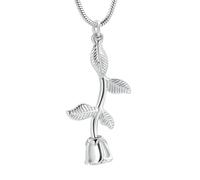 ZEZILE Rose fleur feuille pendentif crémation bijoux cendres souvenirs bijoux souvenir collier Rose pour les femmes