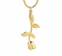 ZEZILE Rose fleur feuille pendentif crémation bijoux cendres souvenirs bijoux souvenir collier Rose pour les femmes