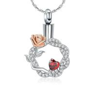 ZEZILE Rose fleur urne collier crémation bijoux pour cendres pour les femmes filles en acier inoxydable couronne pendentif souvenir cadeau