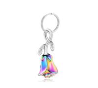 ZEZILE Rose fleur urne porte-clés crémation bijoux pour cendres, pendentif commémoratif en acier inoxydable cadeau souvenir funéraire