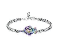 ZEZILE Rose Urnes Bracelet Pour Cendres Humaines Chaîne Ajustable Crémation Urne Bracelet Femmes Cadeau Bijoux Gravure Gratuite