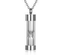 ZEZILE sablier urne collier pour cendres crémation bijoux pour cendres en acier inoxydable souvenir cendres collier