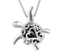 ZEZILE Tortue crémation bijoux pour cendres en acier inoxydable Memorial pendentif urne collier humain animal de compagnie cendres porte-souvenir pour hommes femmes