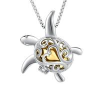 ZEZILE Tortue crémation bijoux pour cendres en acier inoxydable Memorial pendentif urne collier humain animal de compagnie cendres porte-souvenir pour hommes femmes