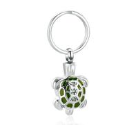 ZEZILE Tortue de mer porte-clés crémation bijoux petites urnes pour cendres d’animaux de compagnie souvenir personnalisé mémorial en acier inoxydable en acier inoxydable pour les hommes