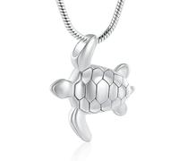 ZEZILE Tortue de mer urne collier pour cendres en acier inoxydable crémation bijoux pour femmes hommes cendres pendentif souvenir mémorial pour collier
