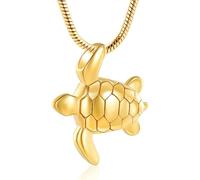 ZEZILE Tortue de mer urne collier pour cendres en acier inoxydable crémation bijoux pour femmes hommes cendres pendentif souvenir mémorial pour collier