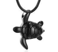 ZEZILE Tortue de mer urne collier pour cendres en acier inoxydable crémation bijoux pour femmes hommes cendres pendentif souvenir mémorial pour collier