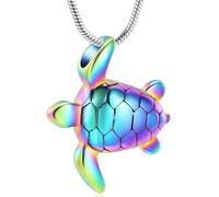ZEZILE Tortue de mer urne collier pour cendres en acier inoxydable crémation bijoux pour femmes hommes cendres pendentif souvenir mémorial pour collier