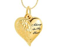 ZEZILE Toujours dans mon cœur Collier pendentif de crémation personnalisé avec coeur Petites urnes pour cendres humaines/animales Pendentifs ouvrants Bijoux