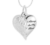 ZEZILE Toujours dans mon cœur Collier pendentif de crémation personnalisé avec coeur Petites urnes pour cendres humaines/animales Pendentifs ouvrants Bijoux