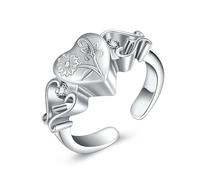 ZEZILE Tournesol coeur crémation bague pour cendres en acier inoxydable urne anneaux souvenir proches Memorial bijoux cadeau pour les femmes fille