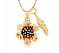 ZEZILE Tournesol crémation bijoux fleur urne colliers pour cendres en acier inoxydable cendres pendentif pour les femmes mémorial pour bijoux souvenir