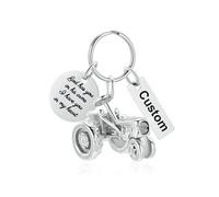 ZEZILE Tracteur commémoratif personnalisé forme urne cendre porte-clés pour hommes en acier inoxydable tracteur crémation porte-clés papa souvenir cadeau