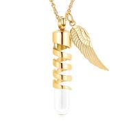 ZEZILE Tube de verre cylindre crémation bijoux pour cendres urne en acier inoxydable collier mémorial bijoux cendres porte-pendentif pour hommes femmes