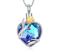 ZEZILE Tulipe fleur amour coeur urne collier pour cendres pour les femmes maman mémorial cendres souvenir crémation bijoux