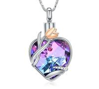 ZEZILE Tulipe fleur amour coeur urne collier pour cendres pour les femmes maman mémorial cendres souvenir crémation bijoux