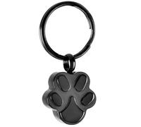 ZEZILE Urne Bijoux Noir En Acier Inoxydable Chien/Chat Patte Forme Souvenir Urne Porte-clés Pour Cendres crémation Bijoux Porte-clés Porte-clés