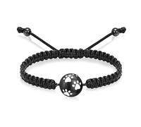 ZEZILE Urne Bracelet pour cendres boule crémation bijoux patte impression souvenir réglable tressé corde Memorial Pet Ash Bracelet pour femmes hommes
