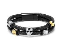 ZEZILE Urne Bracelet pour cendres crâne crémation bijoux en acier inoxydable tressé corde souvenir Memorial cendres Bracelet pour hommes