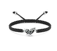 ZEZILE Urne Bracelet pour Cendres Papillon Crémation Bijoux Réglable Corde Tressée Souvenir Mémorial Cendres Humaines Bracelet pour Femmes Hommes