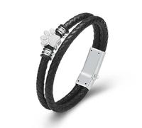 ZEZILE Urne Bracelet pour cendres patte impression en acier inoxydable crémation bijoux tressé souvenir mémorial animal de compagnie cendres Bracelet pour hommes