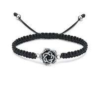 ZEZILE Urne Bracelet pour Cendres Roseflower Crémation Bijoux en acier inoxydable Souvenir Mémorial Bracelet en corde tressée réglable pour les femmes