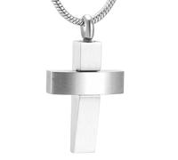 ZEZILE Urne Collier Croix Collier Pendentif en acier inoxydable Baseball Batte Croix Collier Crémation Bijoux