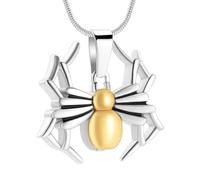 ZEZILE Urne collier pour cendres araignée forme crémation bijoux pour hommes acier inoxydable cendres pendentif souvenir animal de compagnie cendres bijoux