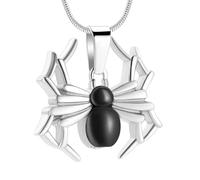 ZEZILE Urne collier pour cendres araignée forme crémation bijoux pour hommes acier inoxydable cendres pendentif souvenir animal de compagnie cendres bijoux