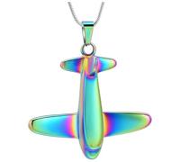 ZEZILE Urne collier pour cendres avion crémation bijoux en acier inoxydable souvenir urne commémorative bijoux cendres pendentif pour femmes hommes