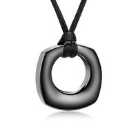 ZEZILE Urne collier pour cendres carré bague crémation bijoux cendres pendentif en acier inoxydable souvenir mémorial pour bijoux pour femmes hommes