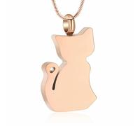 ZEZILE Urne collier pour cendres chat crémation bijoux en acier inoxydable cendres pendentif chat animal de compagnie souvenir urne commémorative bijoux pour femmes hommes