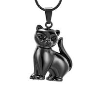 ZEZILE Urne collier pour cendres chat crémation bijoux en acier inoxydable souvenir mémorial animal de compagnie humain cendres pendentif collier pour femmes hommes