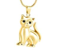 ZEZILE Urne collier pour cendres chat crémation bijoux en acier inoxydable souvenir mémorial animal de compagnie humain cendres pendentif collier pour femmes hommes